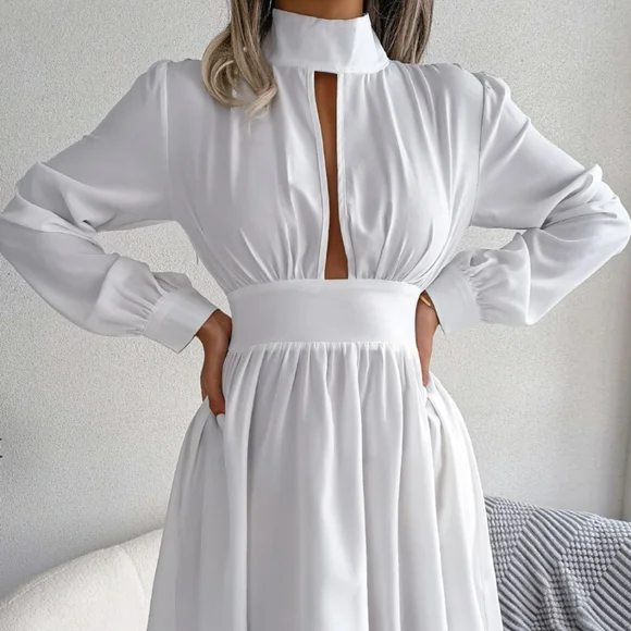 Bold and Flirty Turtleneck Mini Dress - Picture 3 of 10